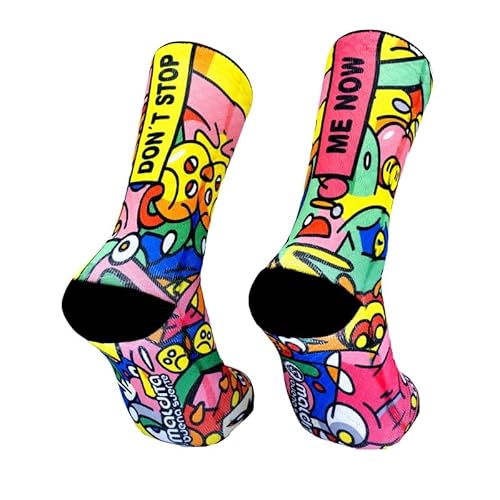 Maldita Buena Suerte Calcetines DONT STOP de deporte para hombre y mujer. Calcetines de Ciclismo, Running, Trail, Skate, Crossfit (S - 37/38)