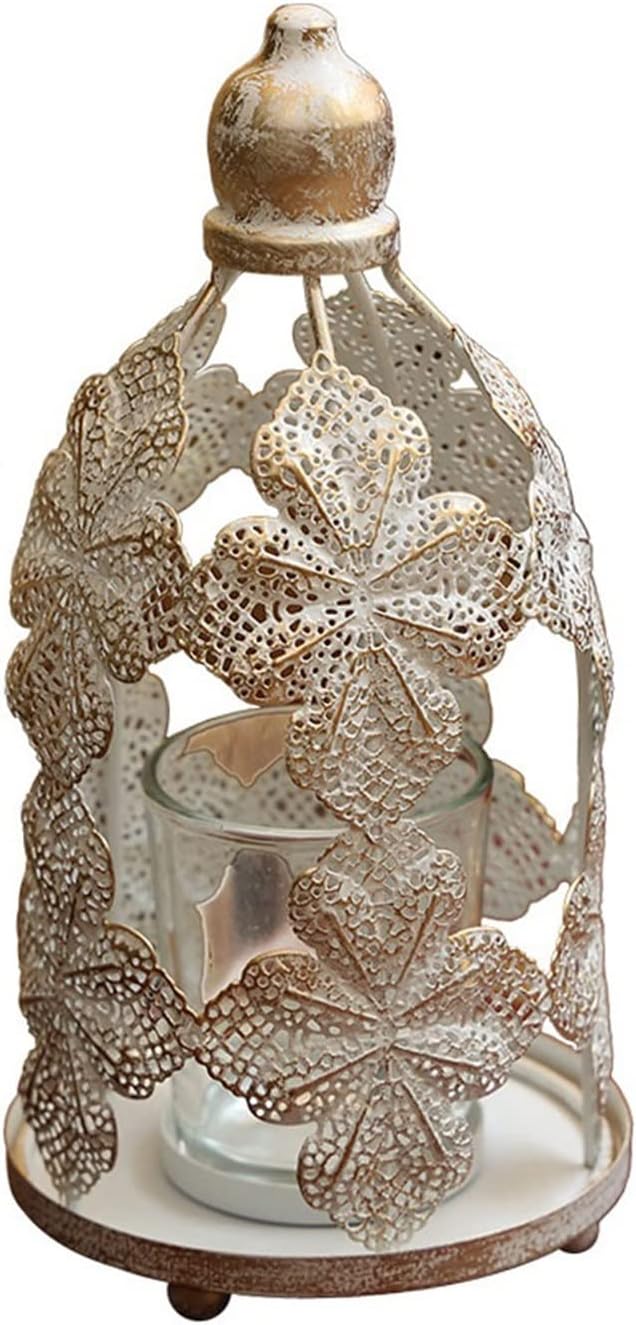 Candleholders Country Style Hollowed-Out Pattern Candlestick Antique Iron Holder Table Decoration