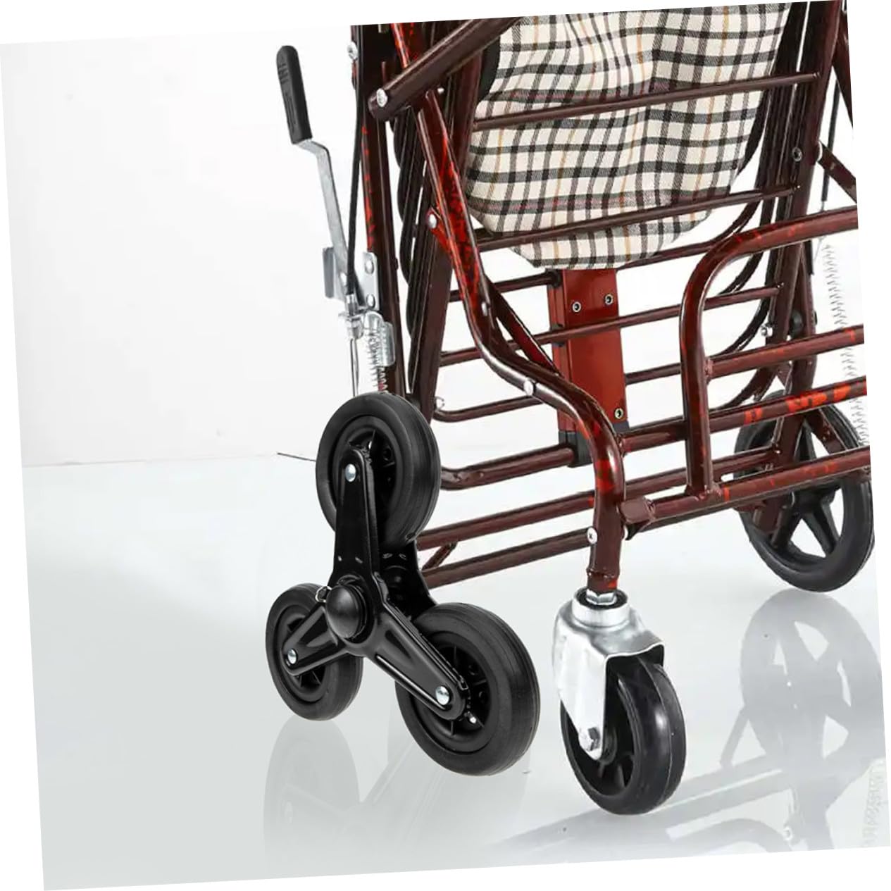 DOITOOL 2paia Carrello per Spesa Ruote Triangolari in Ferro Ruote Girevoli per Carrelli Mano Accessori per Trasporto Merci Stabile e Facile da Usare