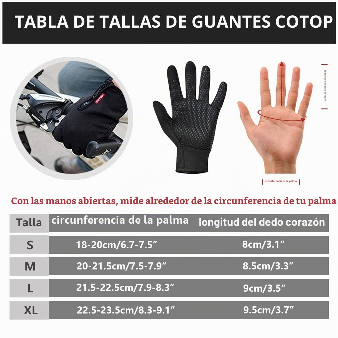 COTOP Guantes de Invierno Táctiles a Prueba de Viento para Ciclismo Caza y Camping