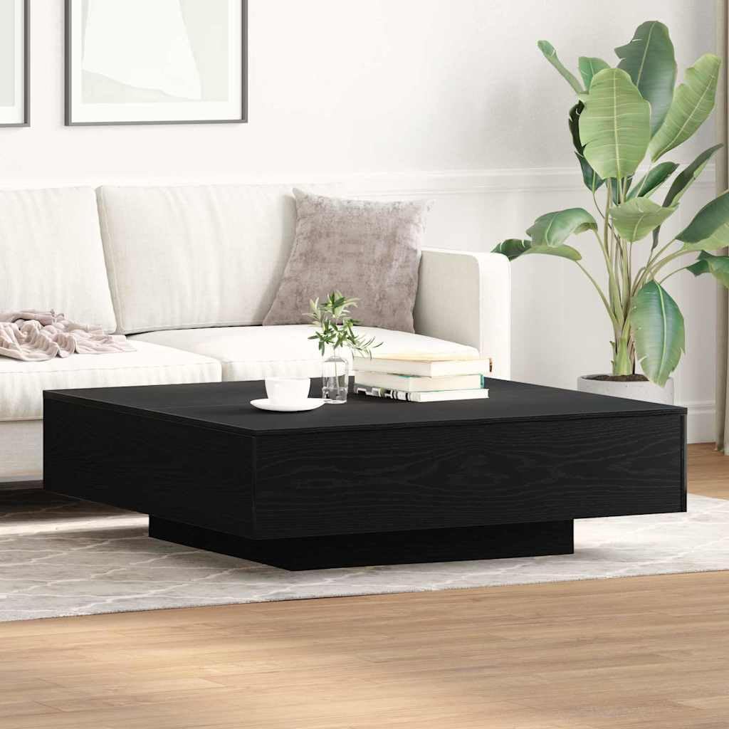 SXZenSpace Coffee Table Black Oak 100 x 31 cm Modern Minimalist Large for Living Room Sturdy Engineered Wood Easy Assembly Lounge Tea