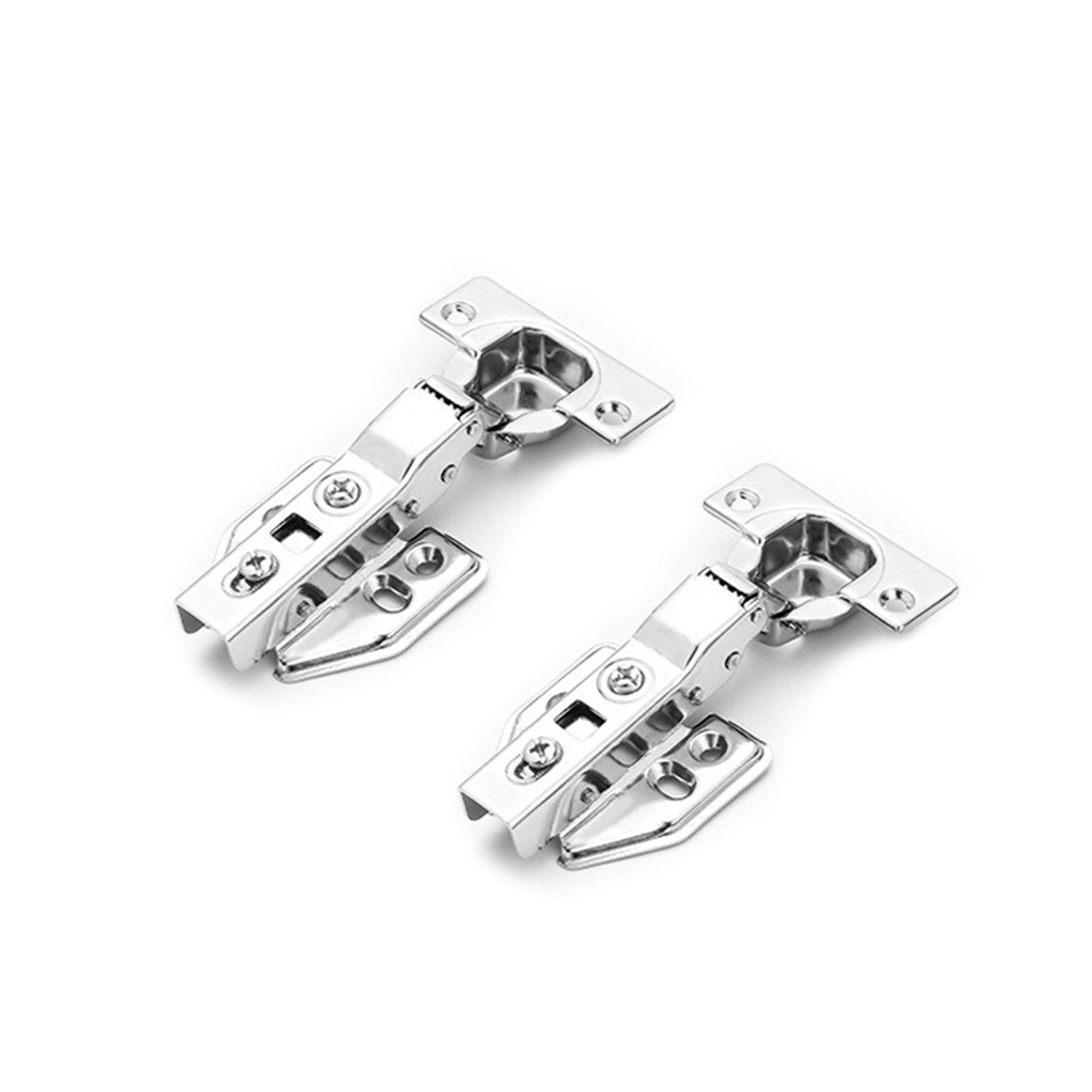 Shundeed Half Overlay 2 Pieces Of Stainless Steel Door Hinges, Diy Hydraulic Buffer Cabinet Cabinet Door Hinge Soft Closing Furniture Hardware(Half Overlay)