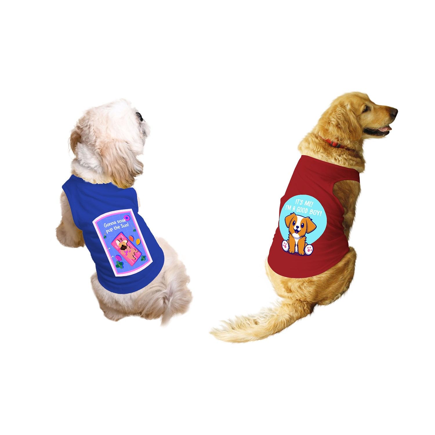 Ruse Set of 2 Gonna Soak Pup The Sun & I m a Good Boy Printed Dog Tank Round Neck Sleeveless Vest T-Shirt/Tees Apparel/Clothes/Combo Tees Gift for Dogs(Royal Blue & Red/XXS (Chihuahuas, Papillons) (B0CBCHB6LG) Amazon Price History, Amazon Price Tracker