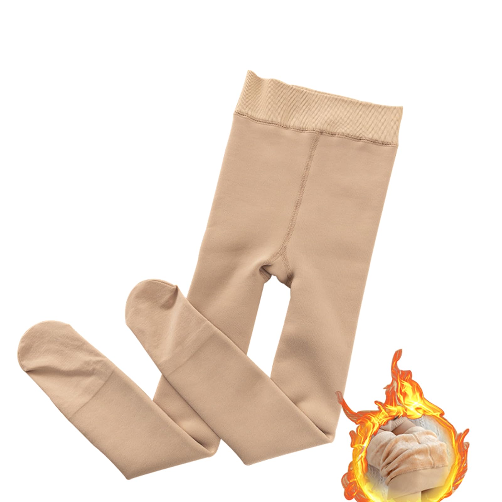 Leggings Cálidos para Niñas Invierno Opacas Medias Cintura Alta Polainas Elásticos Leotardos Térmicos Pantalones