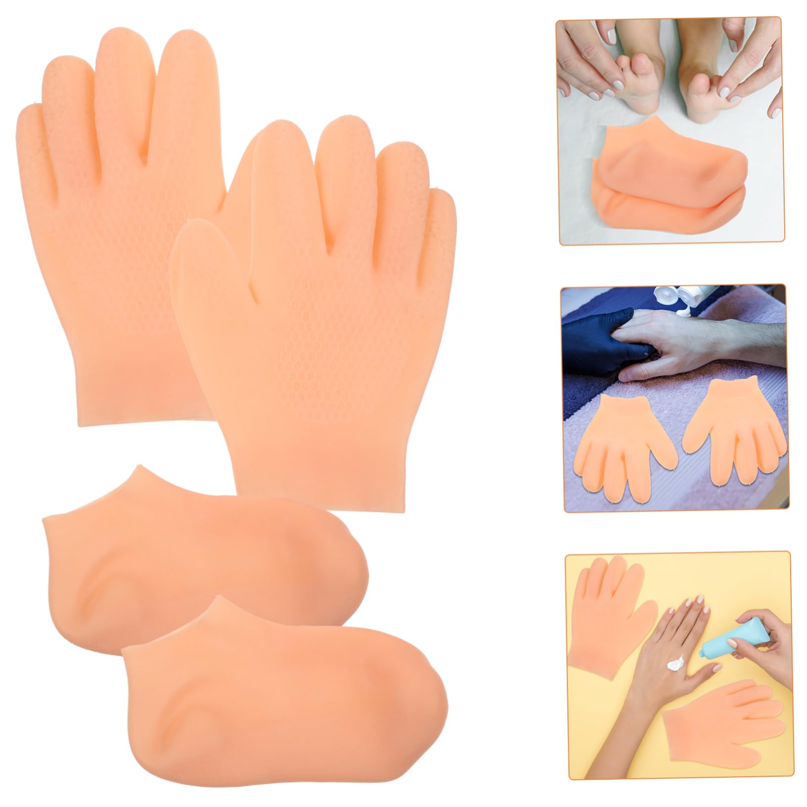 Gatuida 1 Set Beauty Gloves Socks Winter Dry Hand Stocking Moisturizing Women Cotton Hand Gloves Fingerless Hands Skin Warm for Ladies Knitted Woolen Overnight