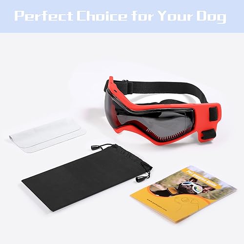 Miniatura 5 de QUMY Gafas de sol para perros con protección UV para perros de razas pequeñas a medianas, gafas de sol para perros, resistentes al viento, antivaho,