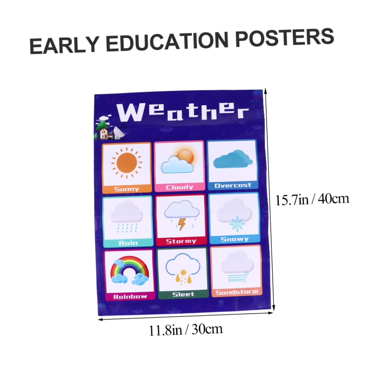 Artibetter Affiche Éducative pour Garçon et Filles Tableau des Connaissances Précoces, Légère et Petite, en Pp Colle au Dos, pour Apprentissage et Couleur Aléatoire Style Aléatoire