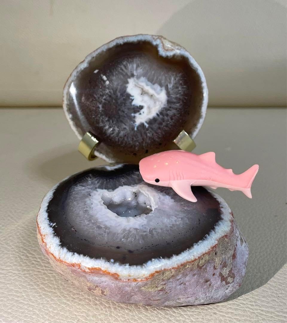 トレジャー瑪瑙 ドゥルージーアゲート 聚宝盆 雪模様 トルマリン共生