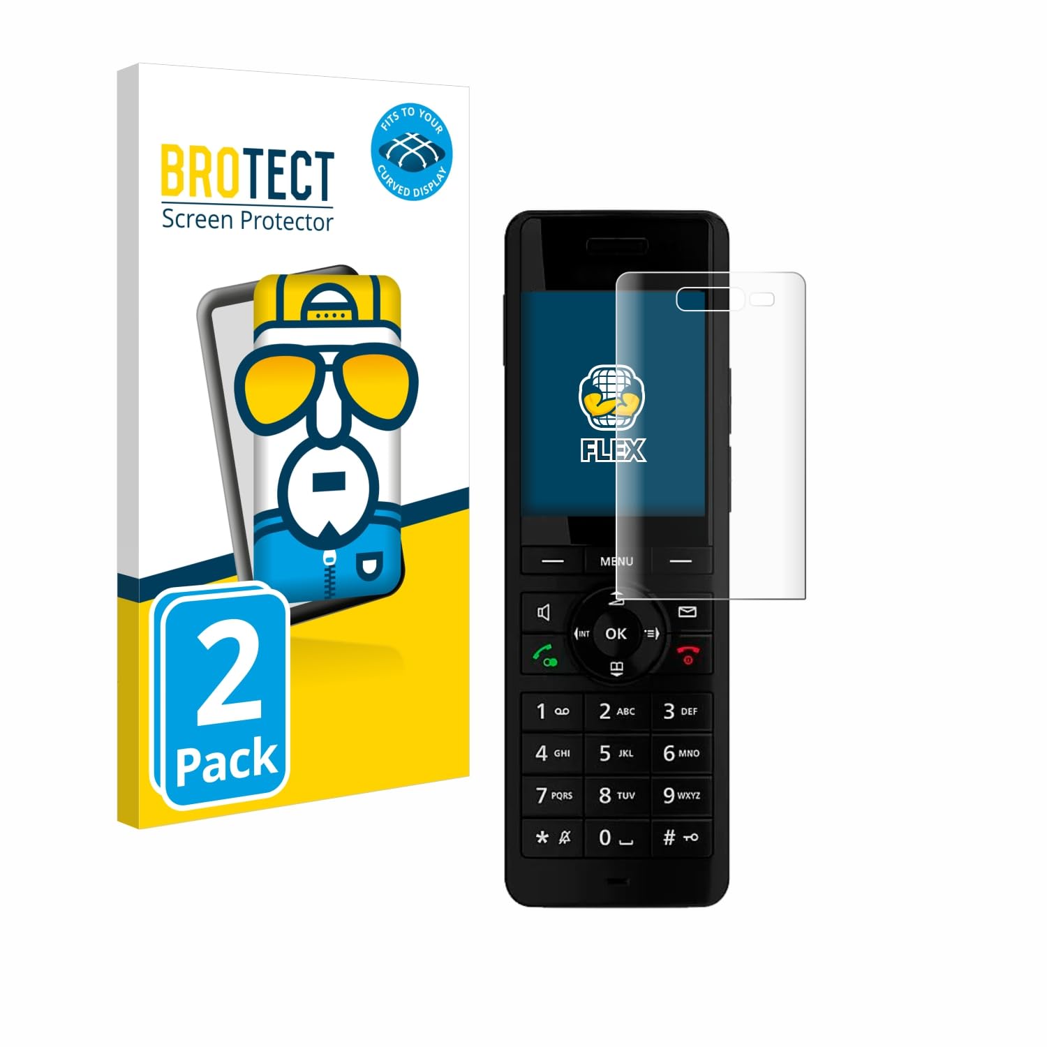 BROTECT 3D Curved Screen Protector Compatible with AVM Fritz!Fon X6 (2 Pack) - Full Screen Coverage