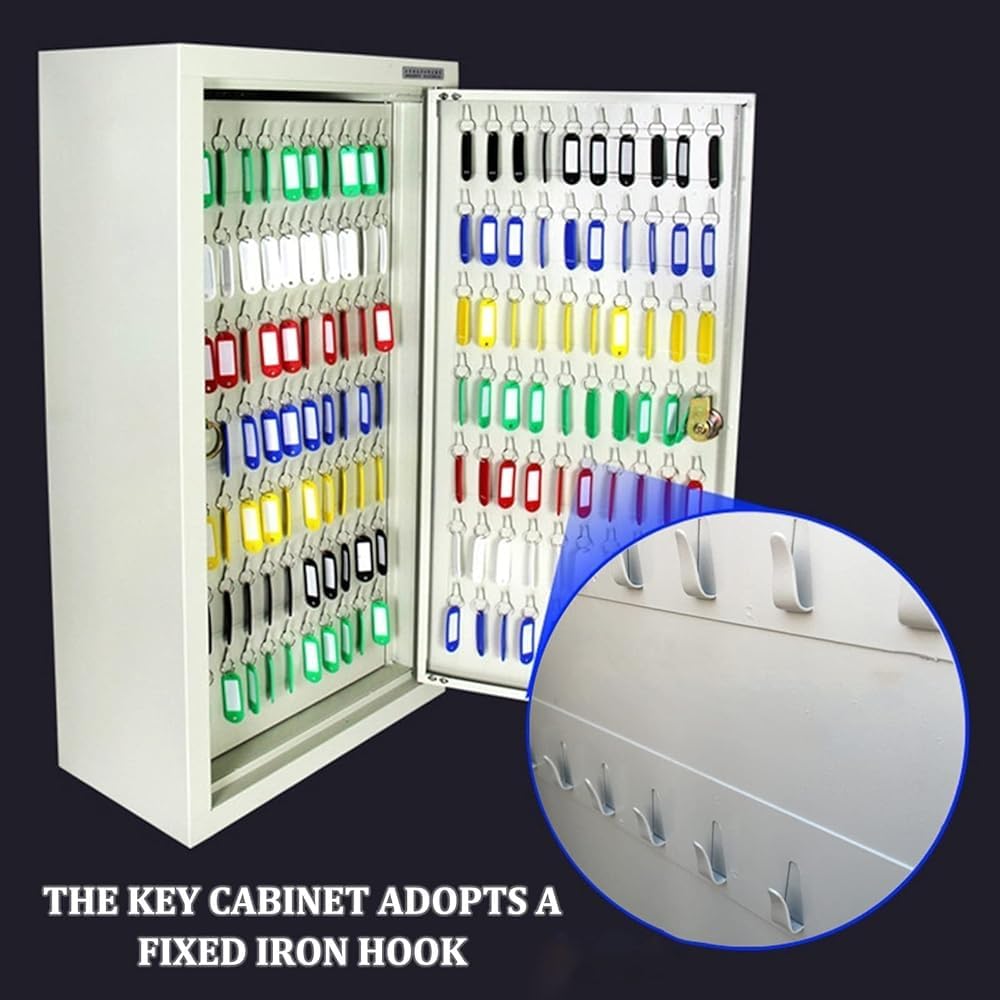 Boîte à clés 300/350 bits - Boîte de rangement murale pour clés - Boîte de gestion de clés en métal - Taille : 300, couleur : argenté