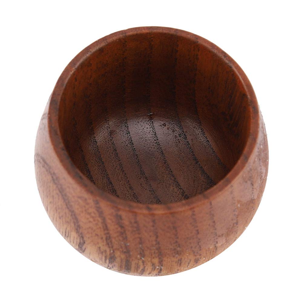 Aeun Environmentally Friendly Anti-scalding Performance Wooden Cup, Primitive Log Color Wooden Cup, for Water Tea Beer (Trumpet Cup)