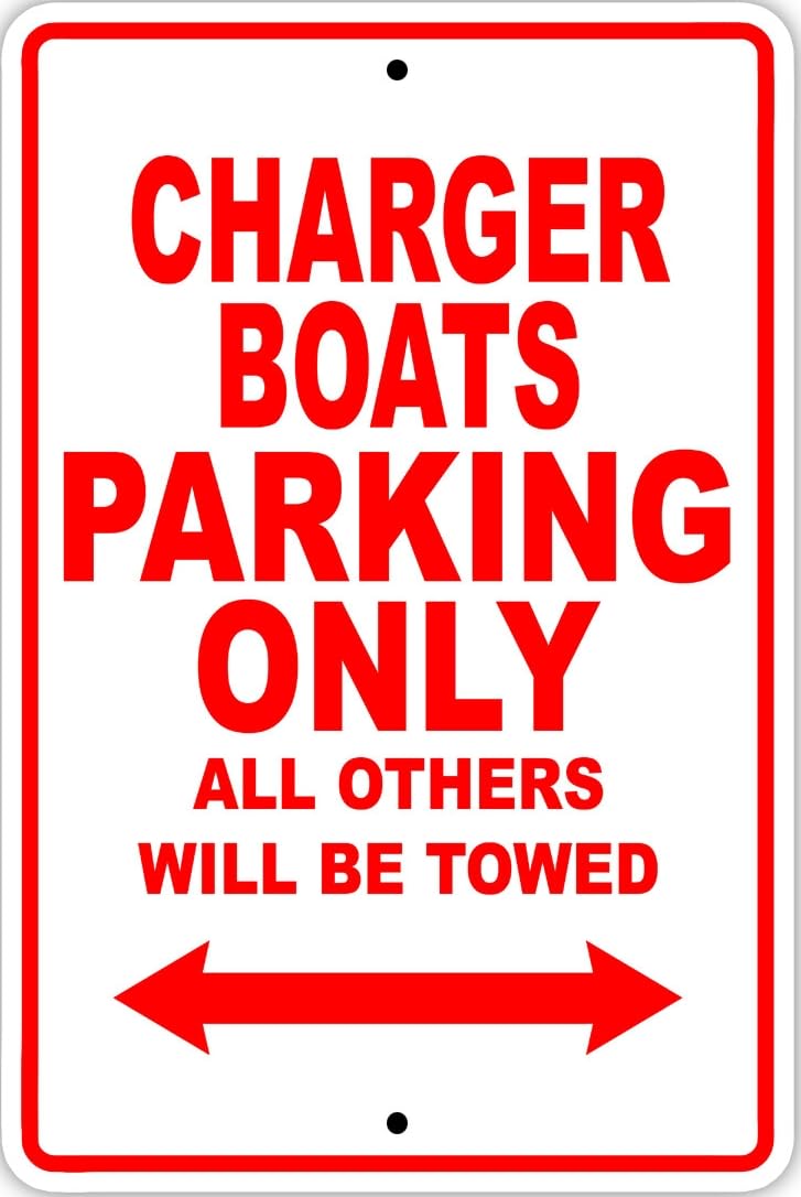 Charger Boats Parking Only Boat Ship Notice Decor Novelty Metal Sign