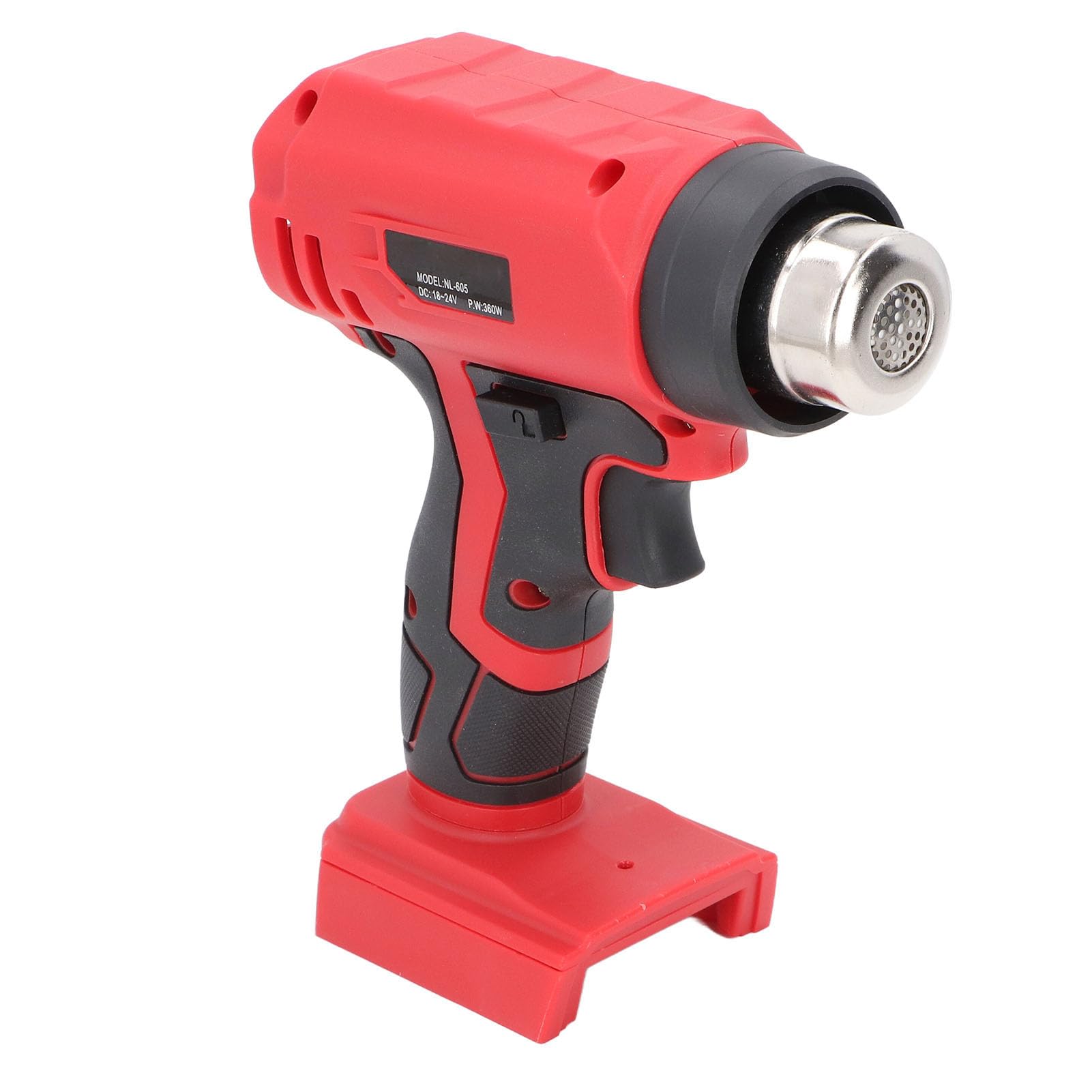 Garosa Pistola de Calor Inalámbrica, Pistola de Aire Caliente de Acero Inoxidable ABS 360 W 752 °F con 4 Boquillas para Tubos Retráctiles, Manualidades, Usuarios de Bricolaje para Batería de 18 V