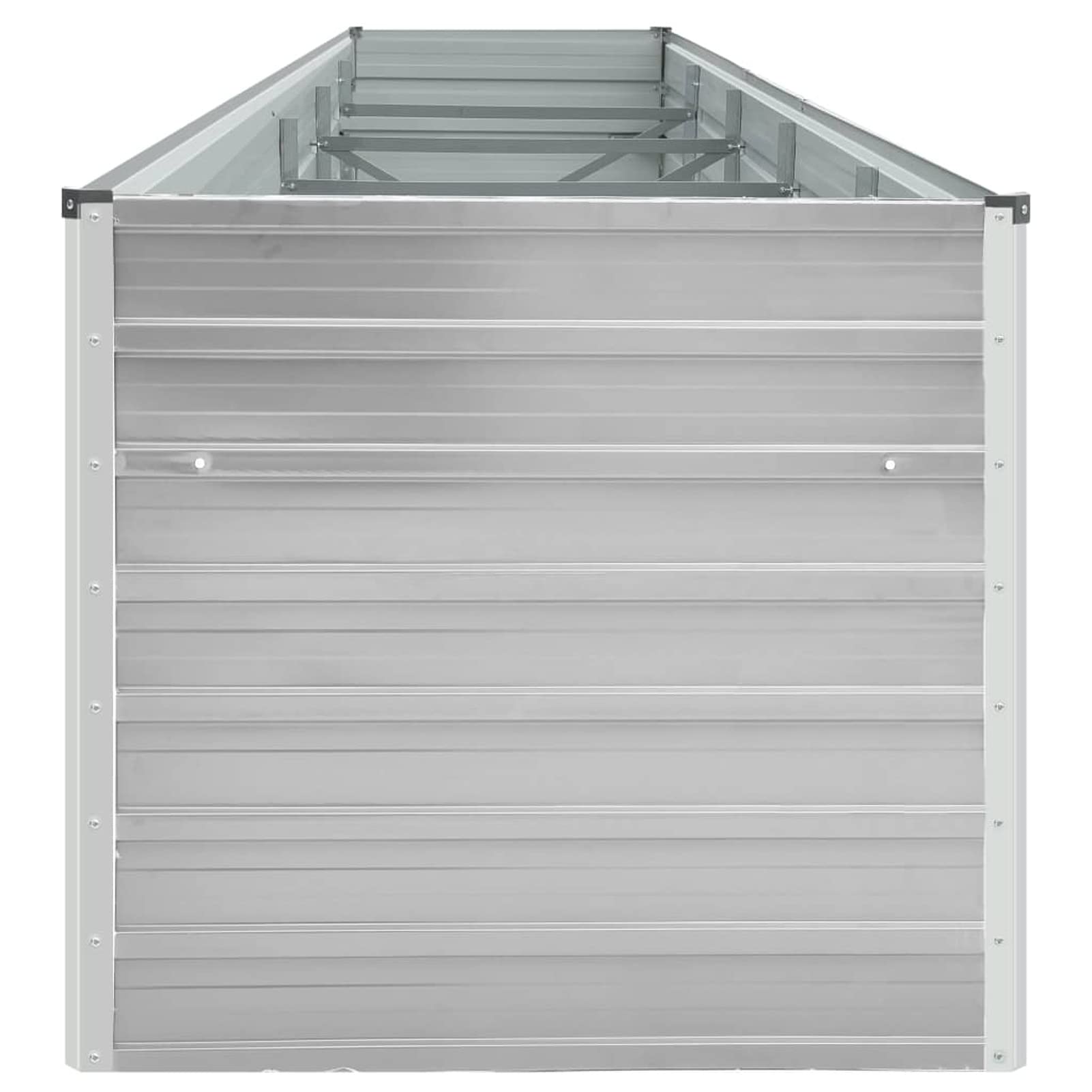 GuyAna Arriate de jardín de Acero galvanizado Gris 400x80x77 cm Jardineria Accesorios Huerto Vertical