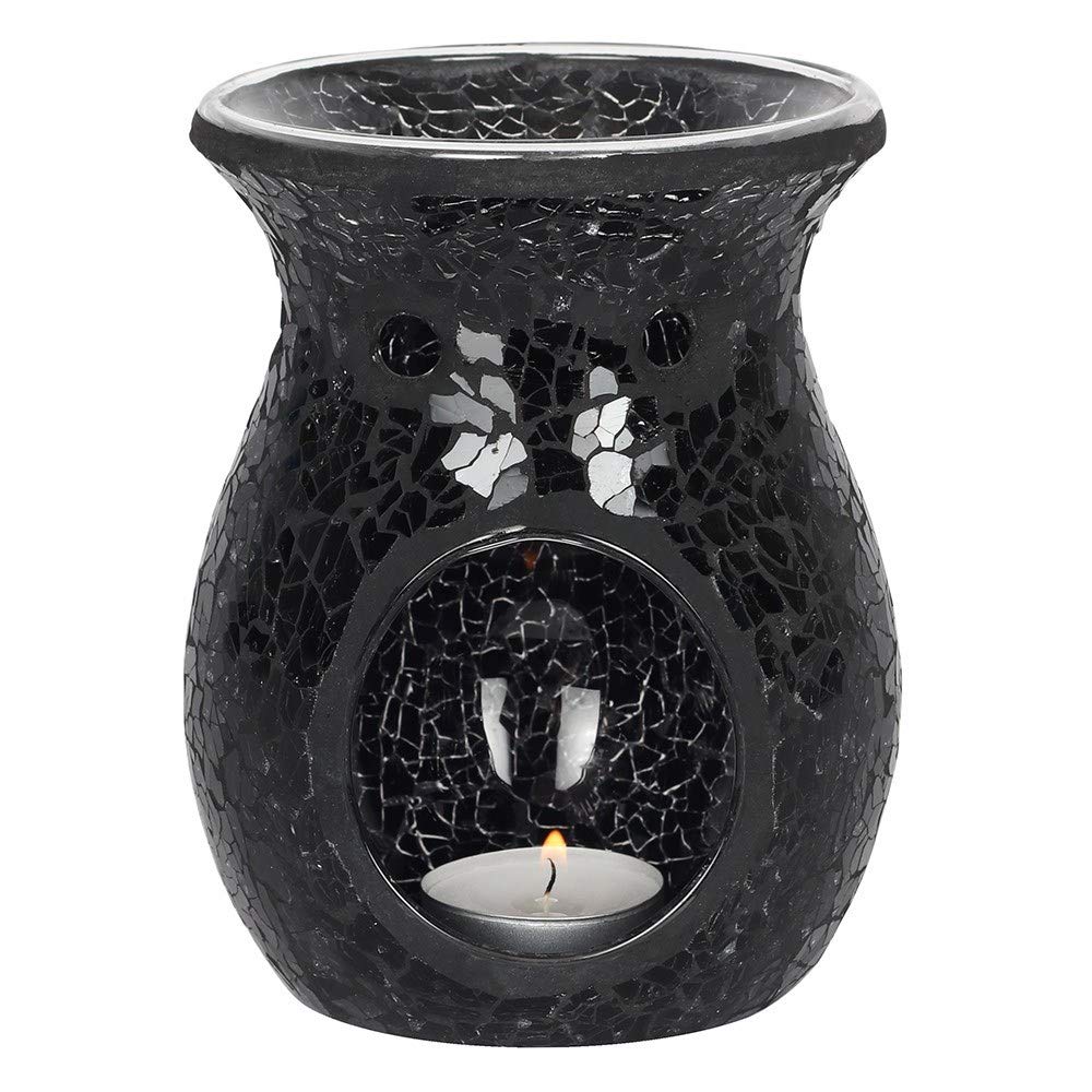 Large Black Crackle Oil Burner | Home Fragrance