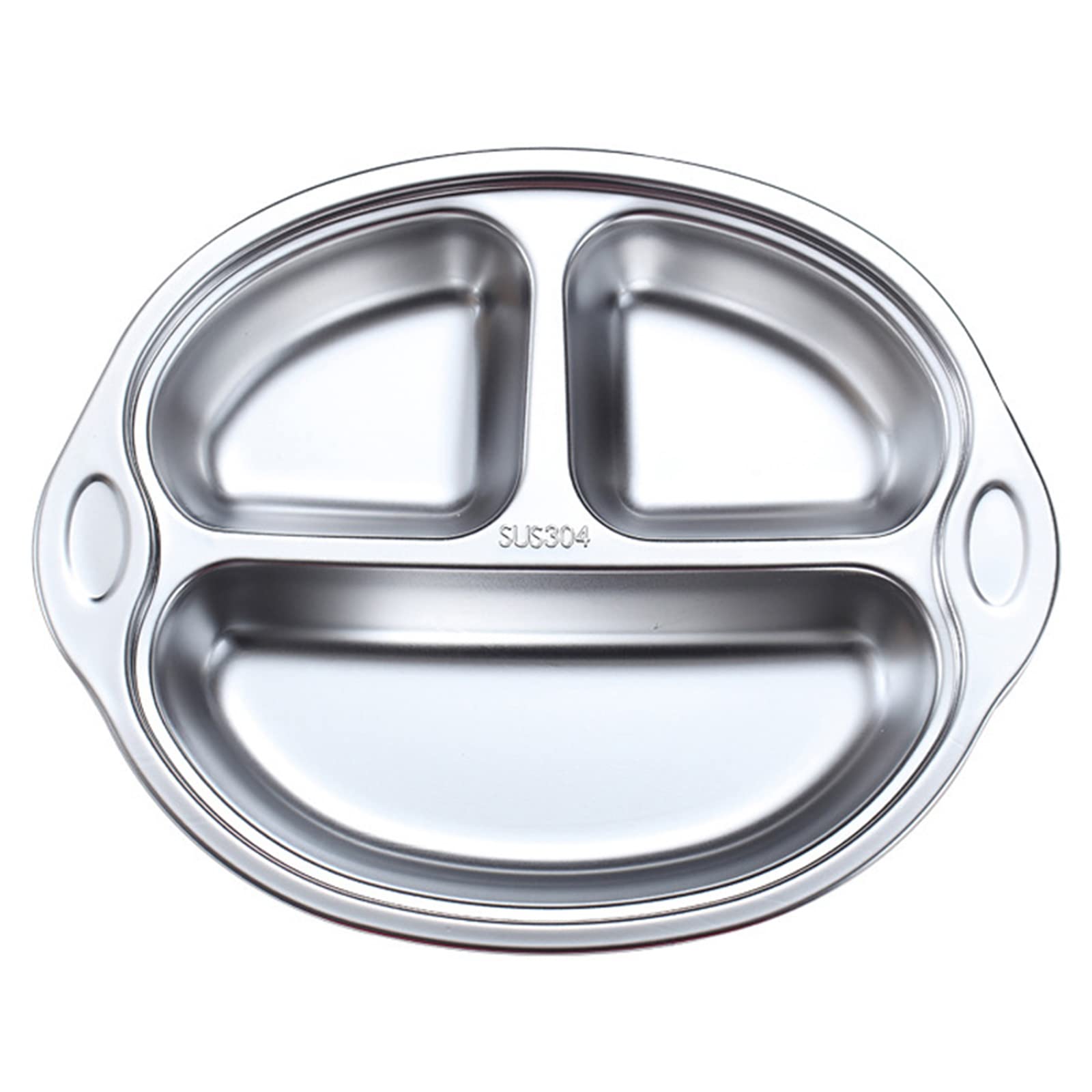 Buxuaaaa Stainless Steel Divided Plate Cartoon Food Serving Platter Dinner Tray Lunch Container for Kids Children School Stainless Steel Divided Plates Tray