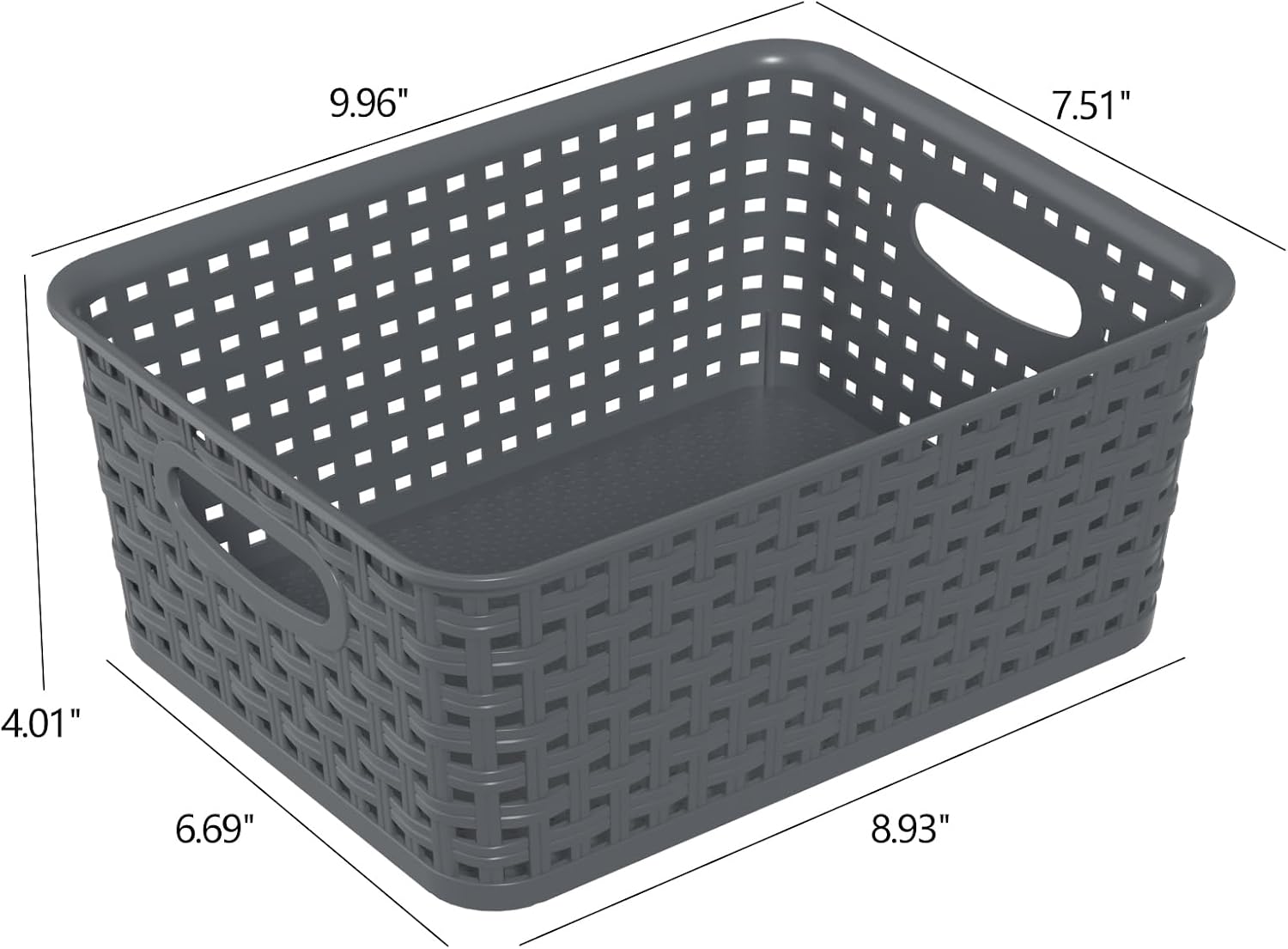Organizer Basket, Plastic Woven Storage Shelf Baskets, 6 Packs | Multi-colored Small Plastic Organization Basket Bin for Pantry, Cupboard, Bathroom, Kitchen