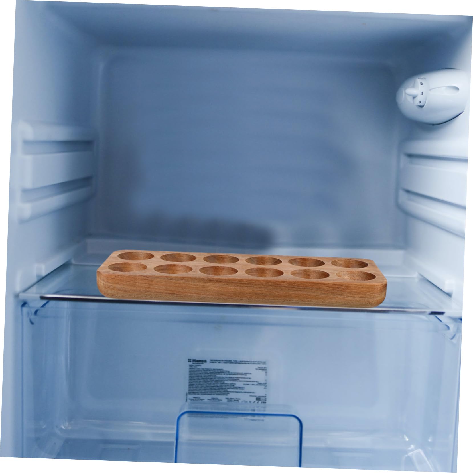 Bandeja para Huevos De Cocina De Madera 12 Agujeros Soporte para Huevos De Acacia Diseño Elegante Almacenamiento Seguro Adecuado para Encimera