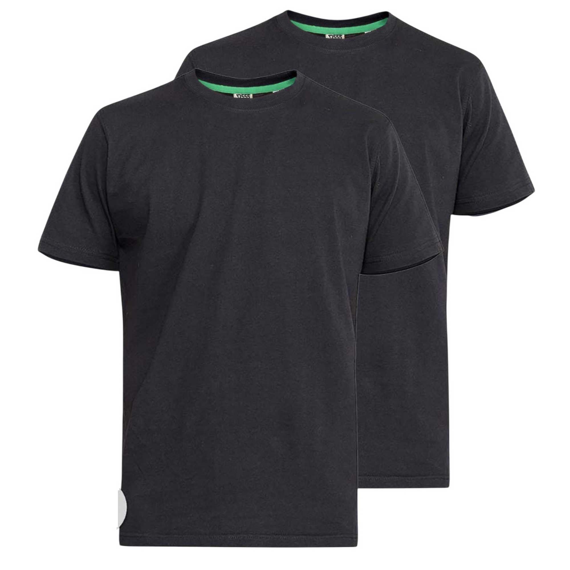 Duke Fenton Kingsize D555 - Camisetas de cuello redondo para hombre (paquete de 2)