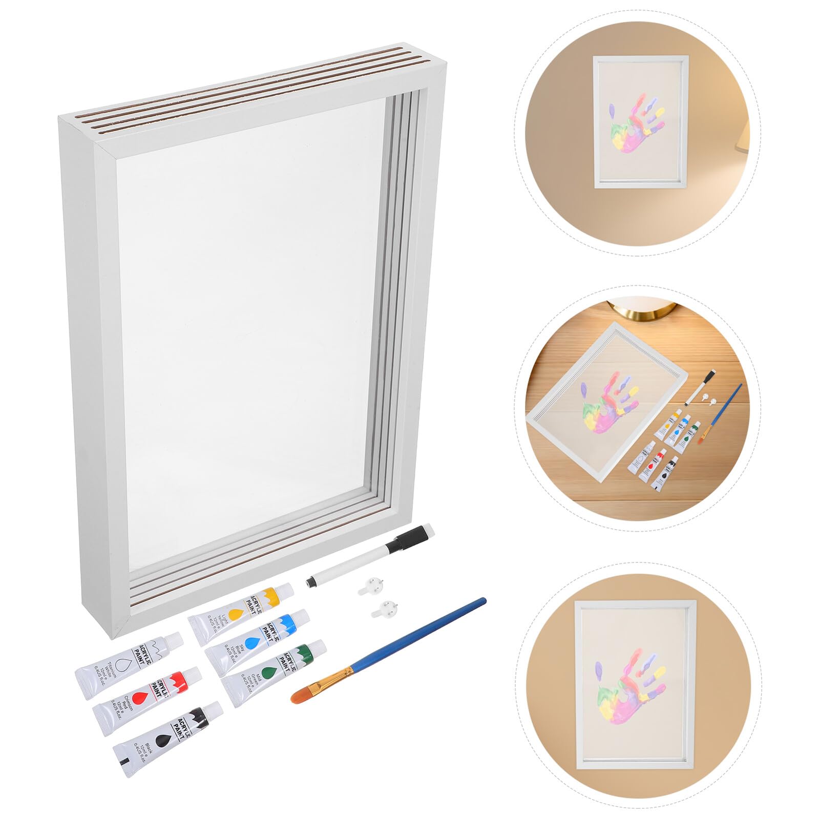 Kit Cornici in Legno per Impronte Mani e Piedi di Famiglia Set Calchi Fai da Te per Coppie e Cornice Ricordo Artigianale per Foto di Famiglia e Celebrazioni