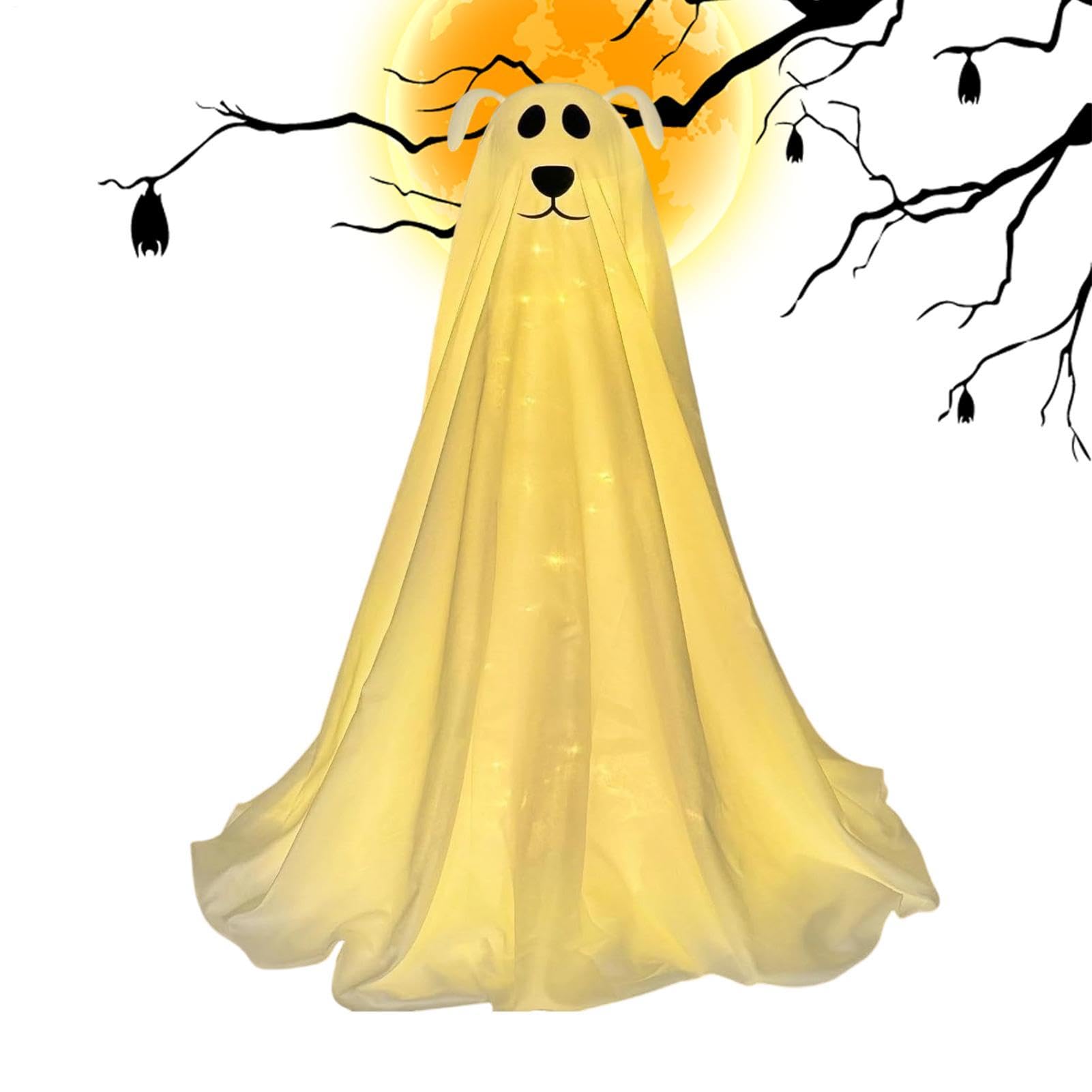 Perro fantasma para decoración luminosa de Halloween en el porche y el patio de casa