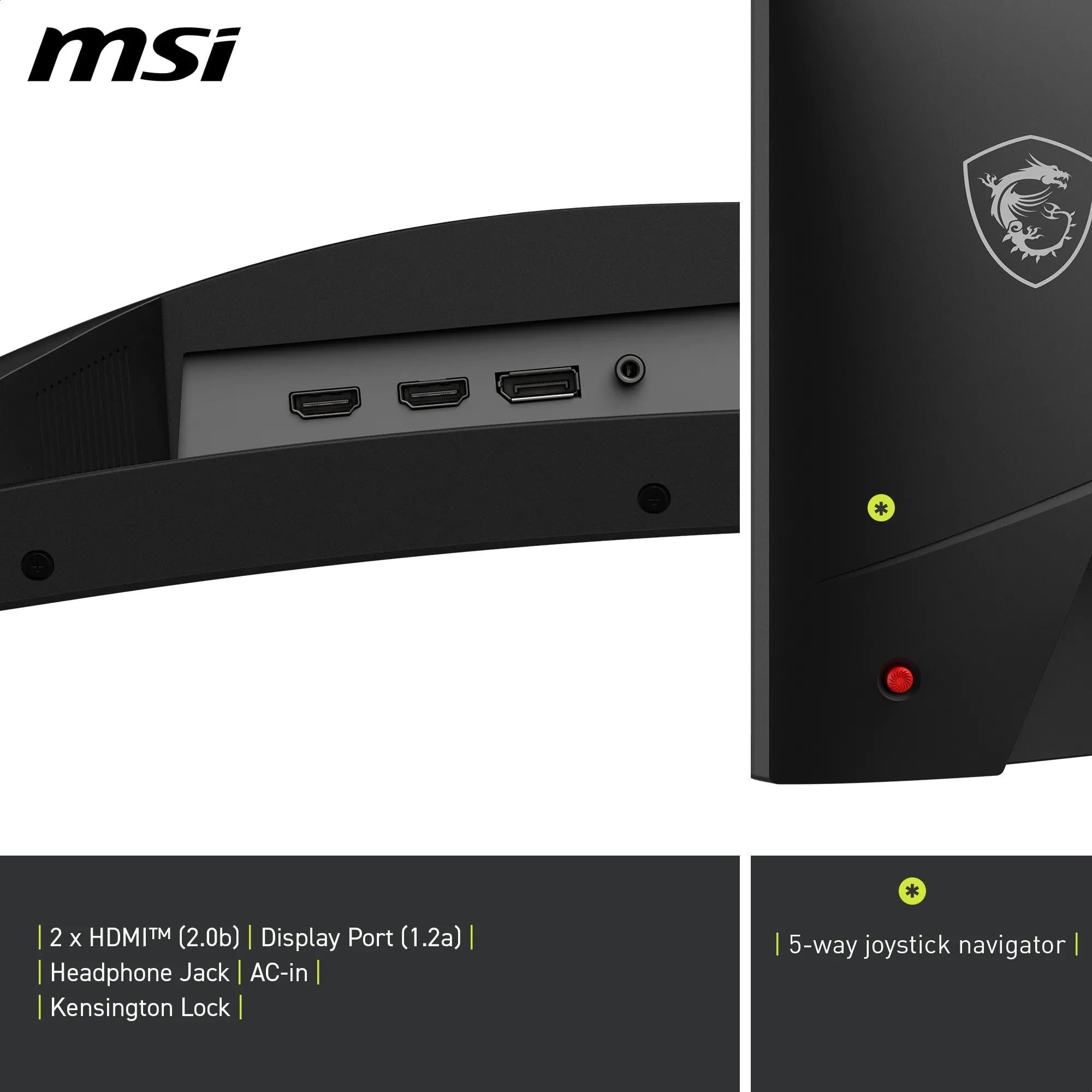 MSI MAG 275CF X24 Écran Gaming incurvé 27" FHD | Dalle Rapid VA 1920x1080, 240 Hz, 0,5ms, courbure 1500R, compatible VESA, HDMI, DisplayPort, Adaptive-Sync