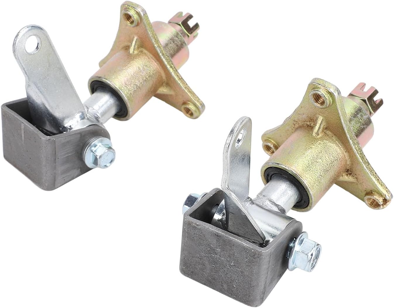 Steering Spindle Bracket Set 3 Stud Front Wheel Hubs, Kart Wheel Hubs Steering Spindle, Replacement for ATV Go Kart, Quad Bike with Bearings, Made of High Hardness Steel Alloy