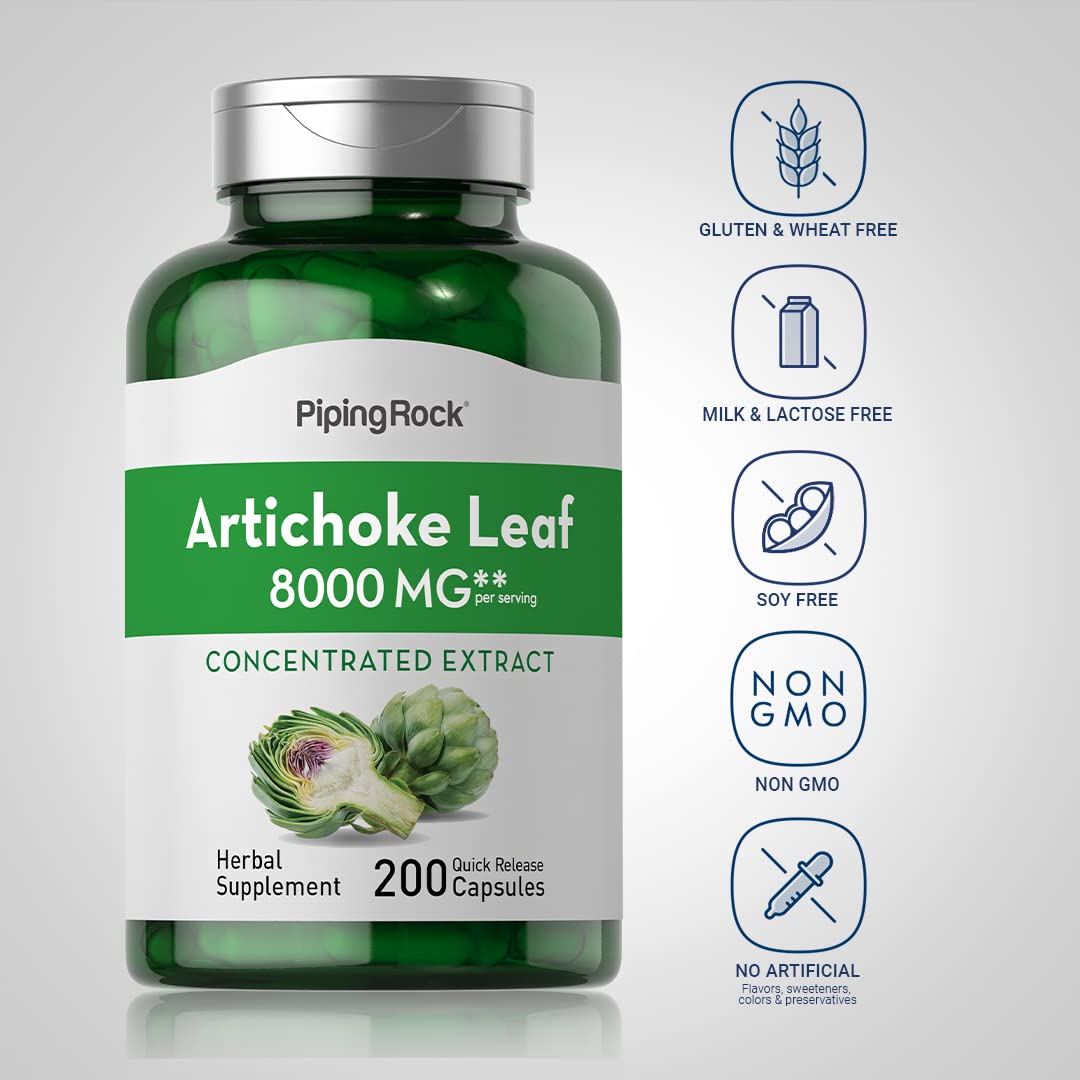 Piping Rock Artichoke Extract Capsules | 200 Pills | Herb Supplement — Amazon image 3