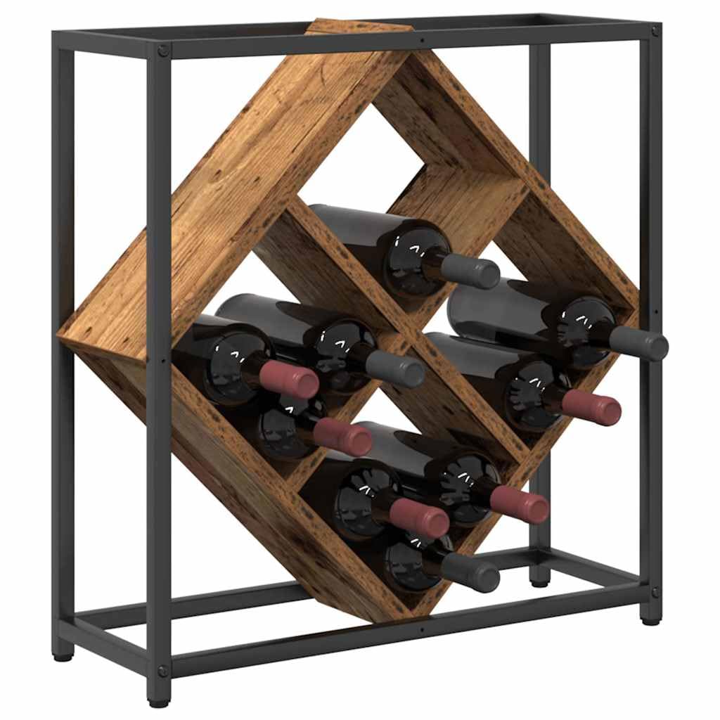 Étagère à vin 16 Bouteilles Bois d'ingénierie Bois Ancien Casiers à Bouteilles Marron,868223