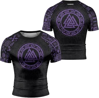 Viking Mens Short Sleeve Rashguards - Base Layer Compression Shirt for BJJ Jiu Jitsu No Gi Grappling
