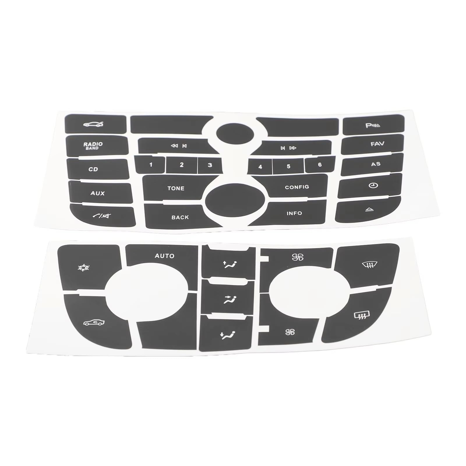 Wsbojxth One Color Repair Patch Compatible With Opel For Astra J 1 Set Of Car Dashboard Button Repair Stickers Black Pvc Car Cd Radio Audio Button Repair Stickers