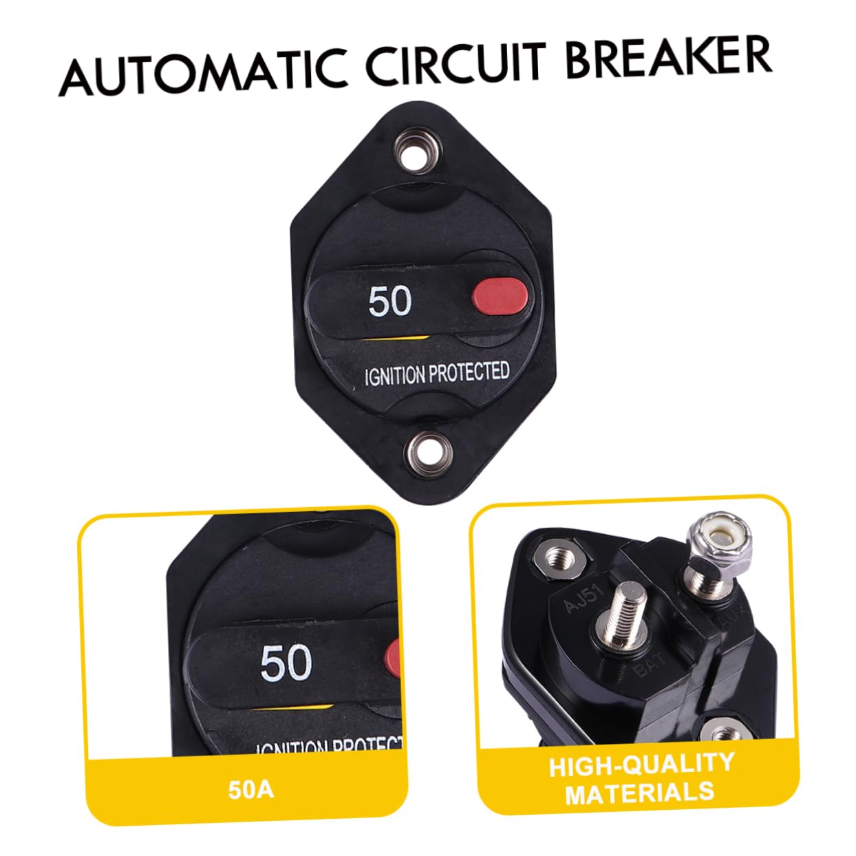 ULTECHNOVO 3piezas Disyuntor De Corriente Protección Contra Sobretensiones y Restablecimiento Manual Para Automóviles y Protector De Sobrecarga De Batería y Motor Eléctrico