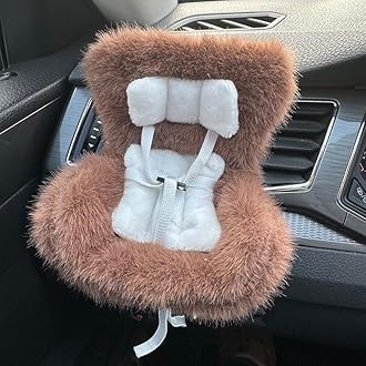 Accessories for Dolls，Safety seat，Car Seat, Doll Sofa, Car Decoration Sofa, Air Vent Clip and Desktop Stand，Suitable for 17cm Doll（no Dolls） (Brown)