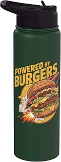 Powered By Burgers Iconic Statement Stainless Steel Insulated Water Bottle