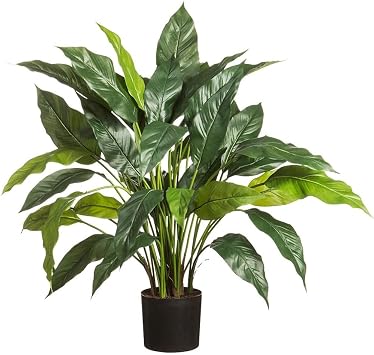 29.5" Silk Peace Lily Spathiphyllum Plant w/Pot -Green Pack of 2