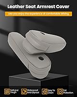 Vista 2 de ROADFAR Funda de cuero para reposabrazos izquierda y derecha para Toyota Sienna 2011 2012 2013 2014 2015 2016 2017 solo parte de cuero gris