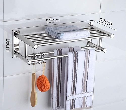 Miniatura 3 de KRIVS Toallero toallero, toallero, toallero, estante organizador de ducha montado en la pared, toallero de acero inoxidable, toallero doble con