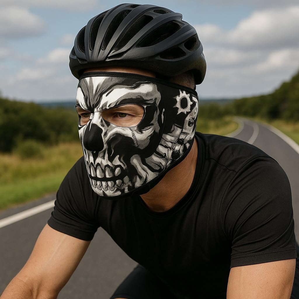 Motorcycle Cycling Full Face Mask, Comfortable Motorcycle Balaclava Face Mask for Men Women (As Shown)