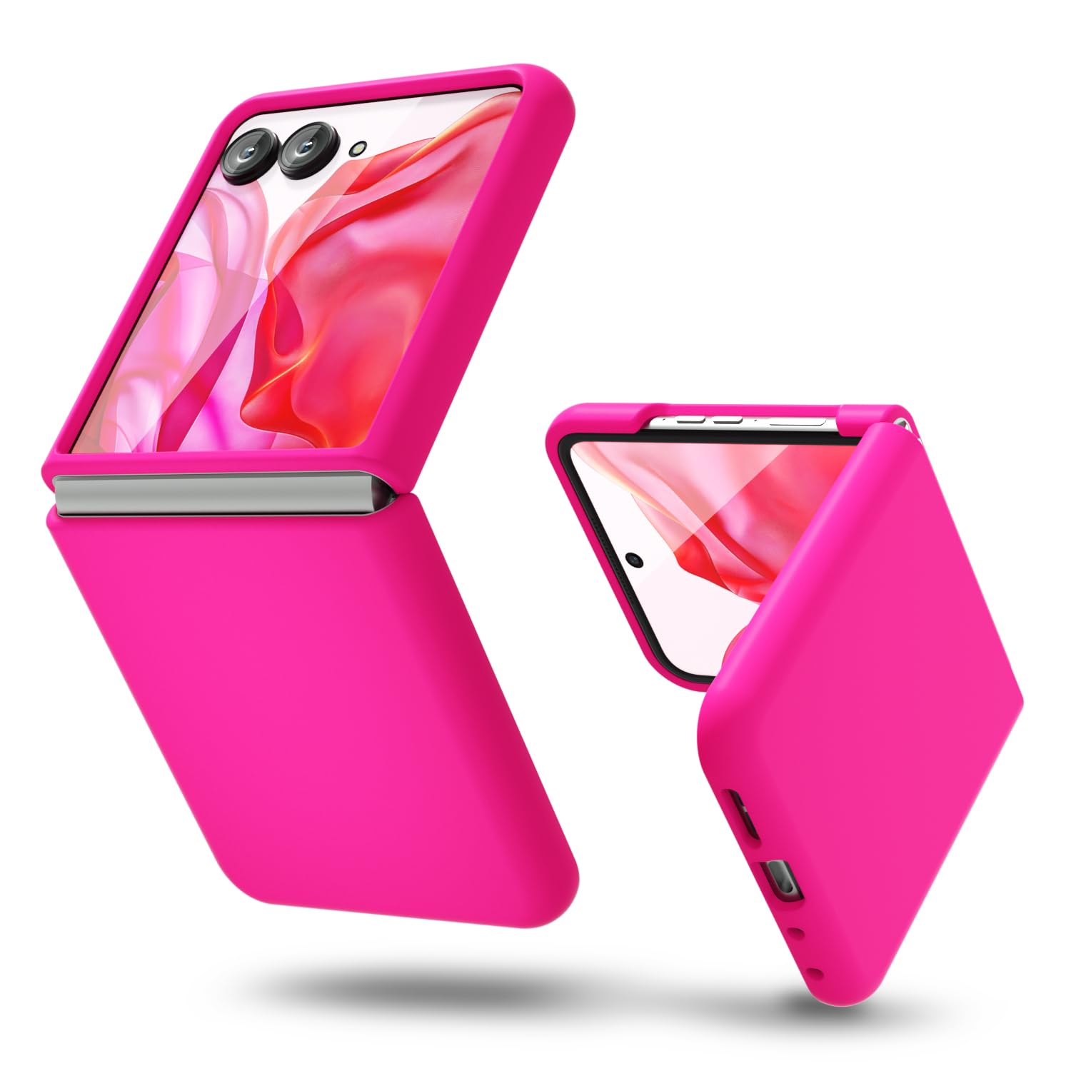 oakxco for Motorola Moto Razr Plus 2024/2025 Phone Case Liquid Silicone, Cute Thin Slim Soft Rubber for Women, Smooth Matte Plain Bright Color Girly