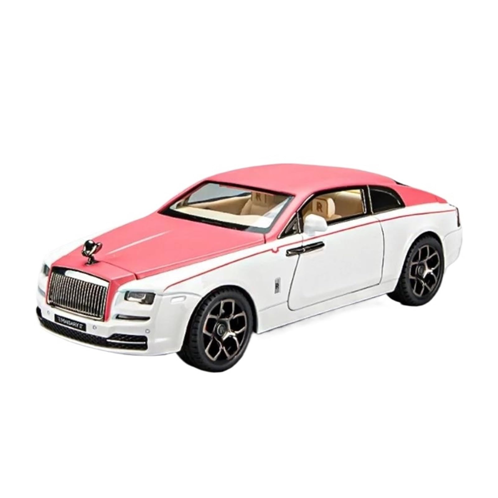 EMRGAZQD Scale Finished Model Car 1/22 For Rolls Royce Wraith Static Alloy Metal Die-casting Car Model Display Window Ornaments Decoration Miniature Replica Car(Red)
