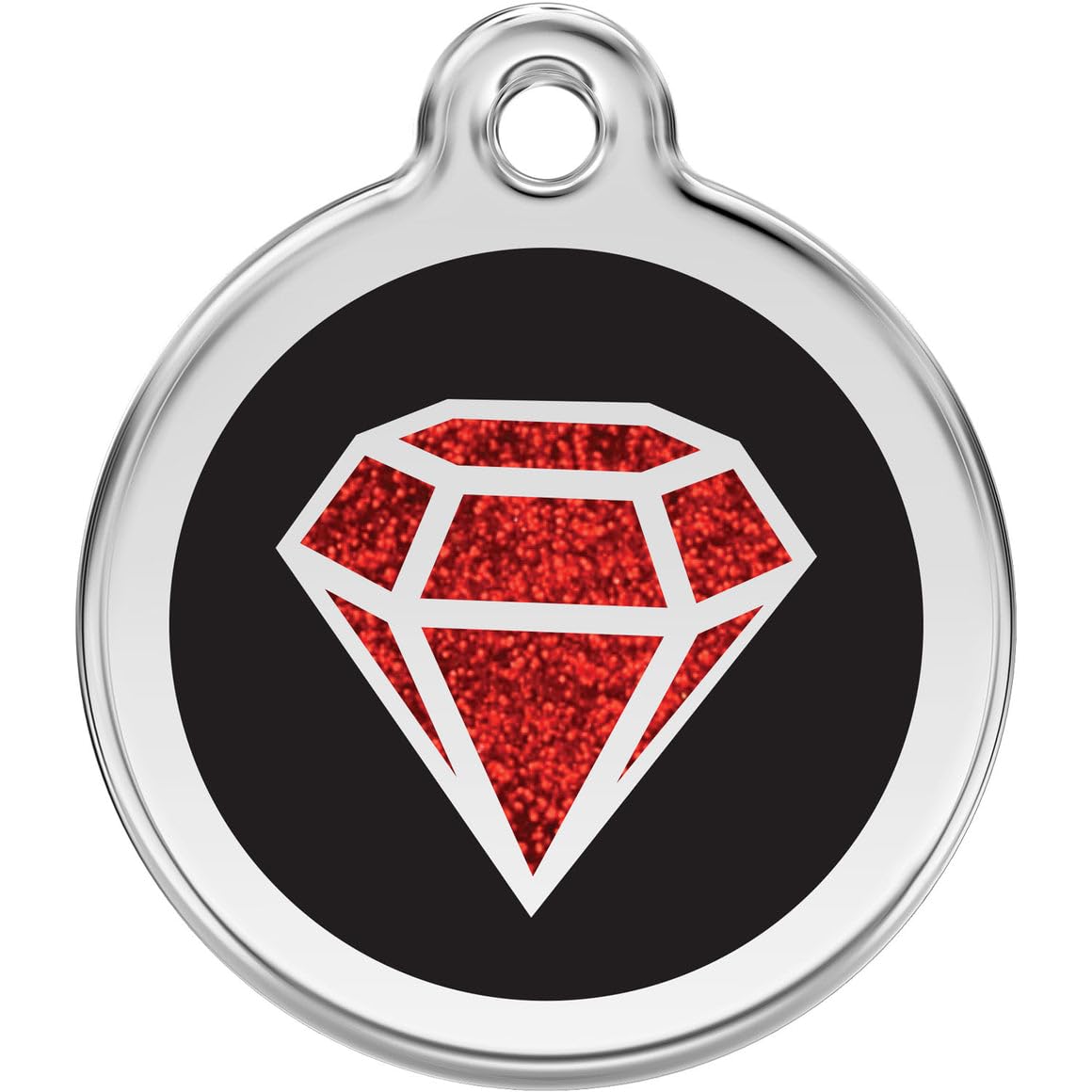 Red Dingo Personalized Glitter Ruby Pet ID Dog Tag - Small