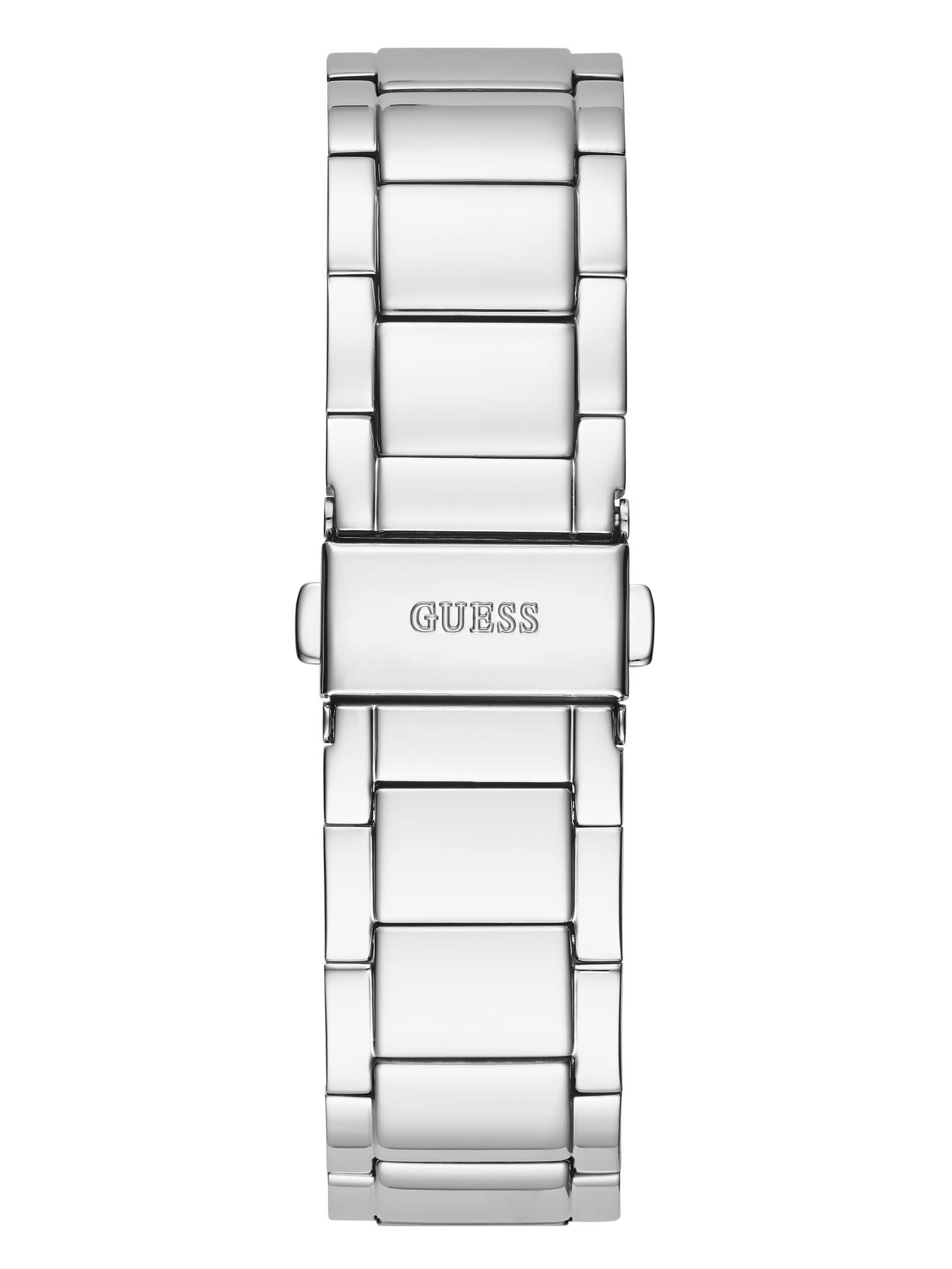 GUESS Orologio da donna trend, taglio trasparente, 39 mm, quadrante brillante con cassa e cinturino in acciaio inossidabile viola iridescente