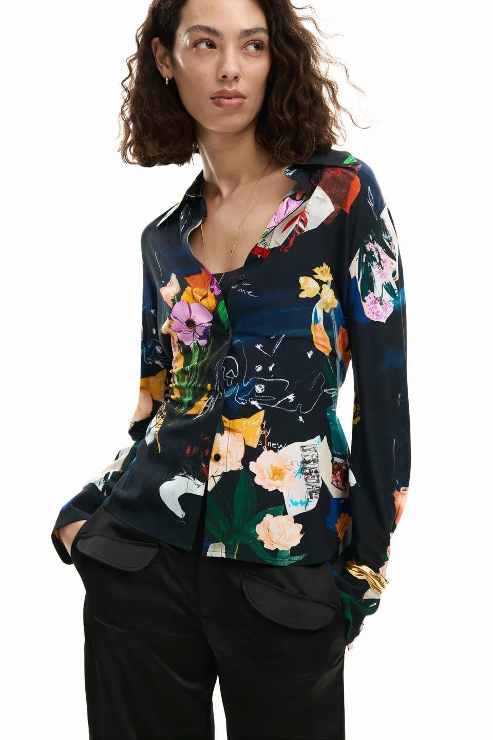 Desigual Black T-Shirt Donna