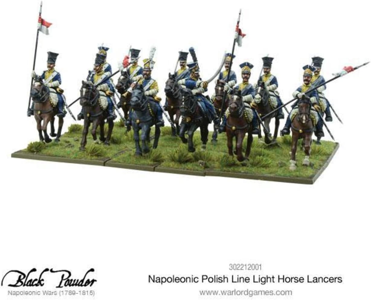 Warlord Games Black Powder Napoleonic Wars Polish Line Light Horse Lancers Figures 1:56 Military Table Top Wargaming Plastic Model Kit 302212001