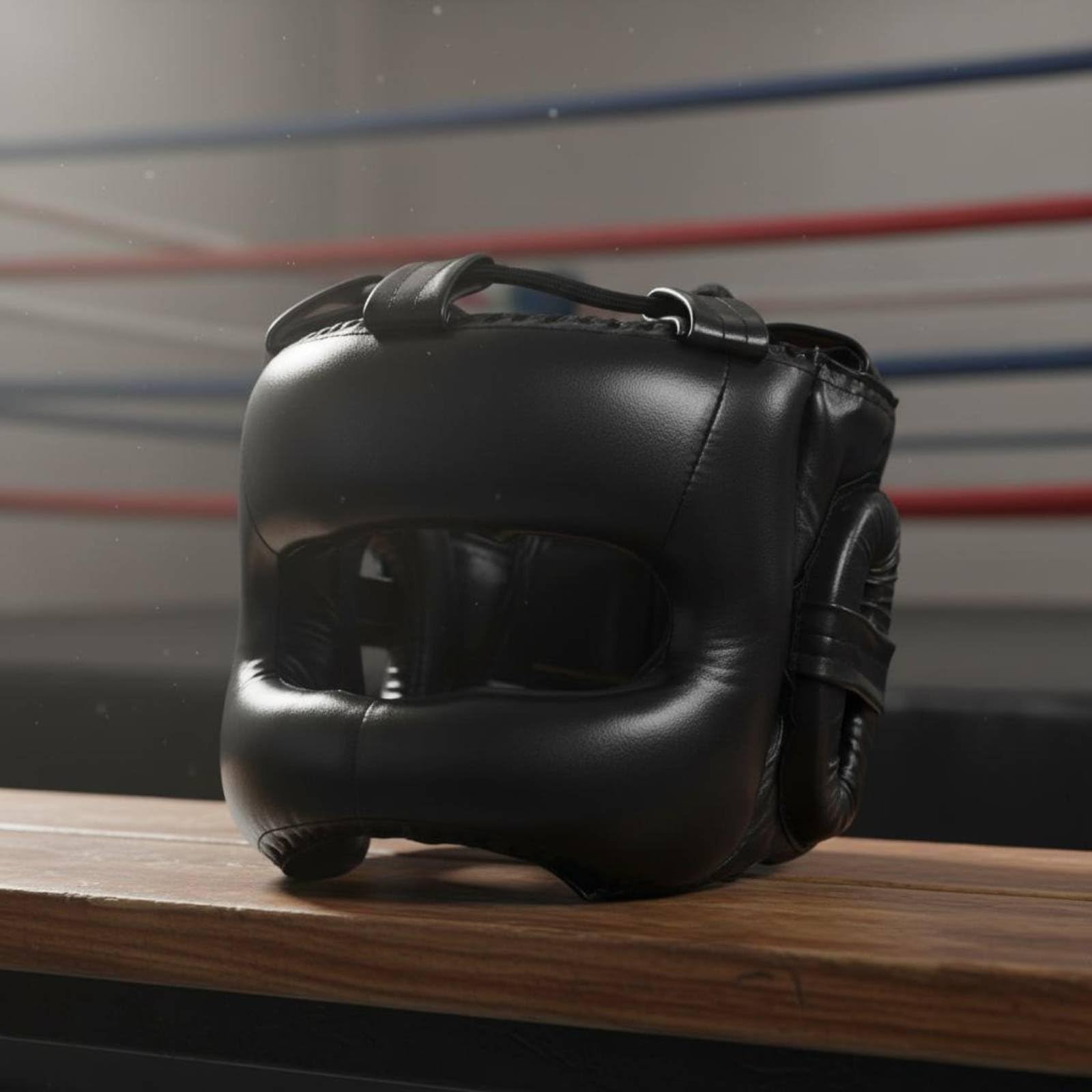 predolo Casco de Boxeo con Barra Procción Completa Proctor Facial de Boxeo Acolchado Casco Sparring Cerrado para Adultos, Lucha, Competición