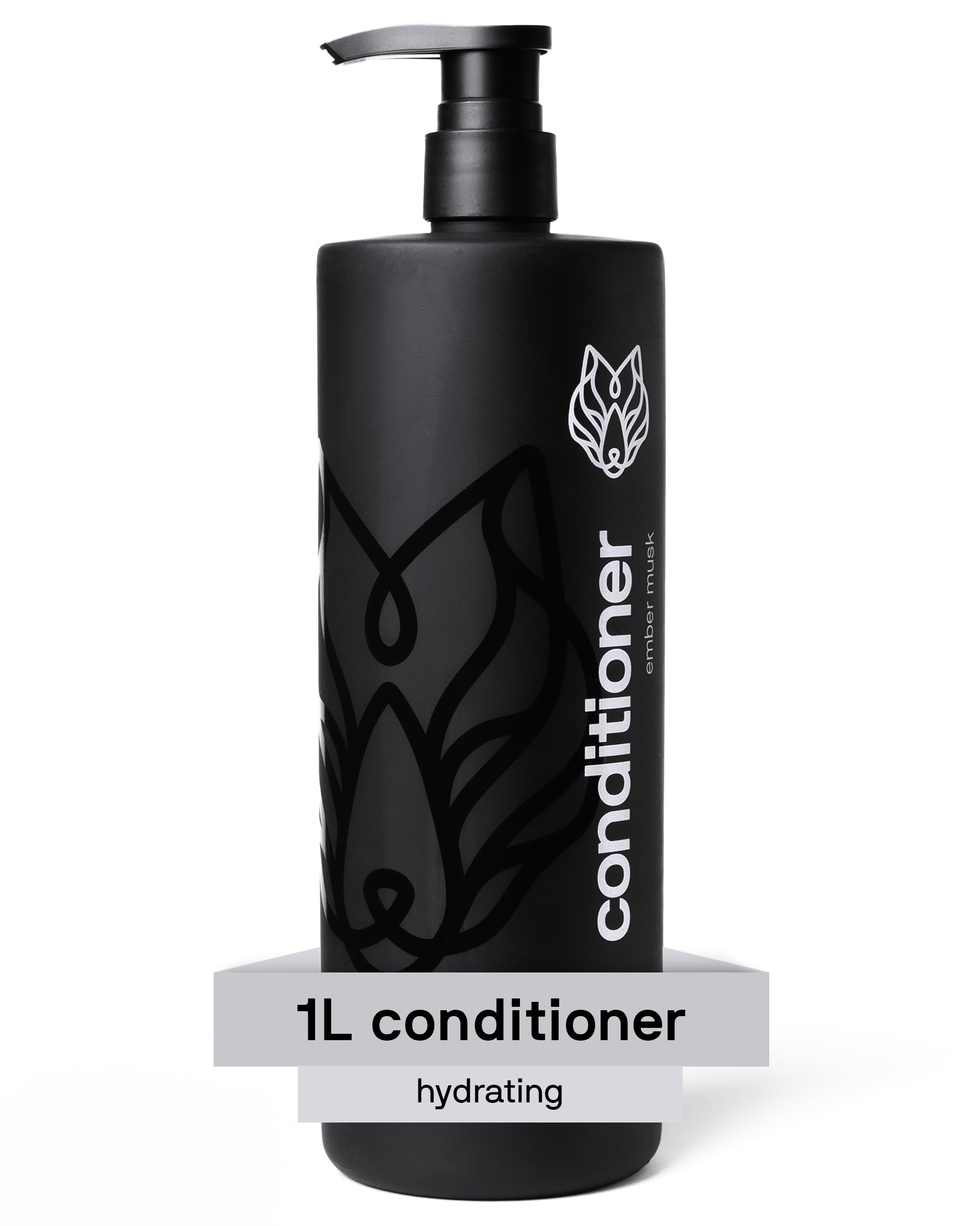 Black Wolf Mens Everyday Hair Conditioner, 1 Liter - Salon-Grade Professional Deep Conditioner Smooths, Detangles & Locks in Moisture for Hydrated & Moisturized Scalp - Hydrating For All Hair Types