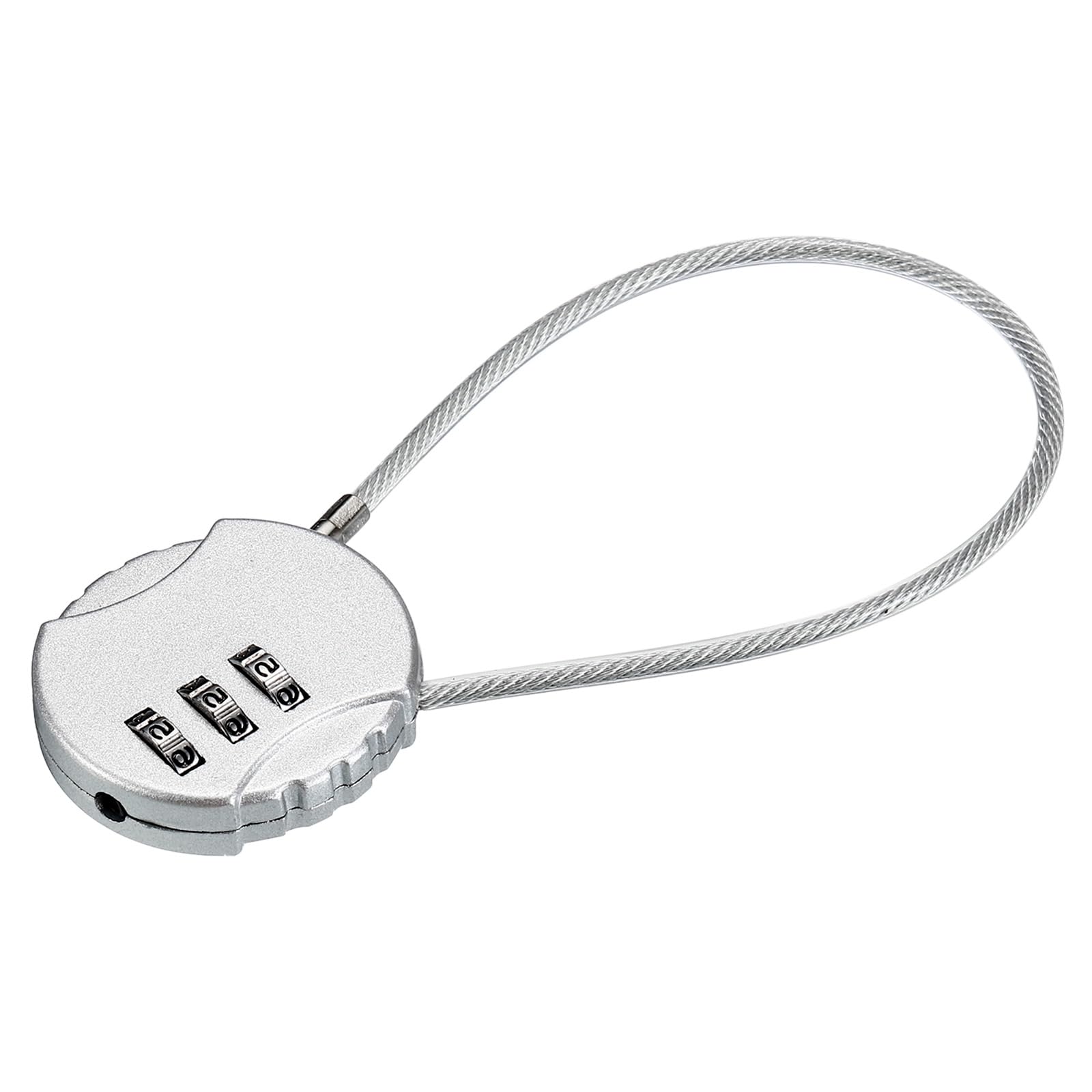 YOKIVE 1 Pcs Small Combination Locks, 3 Digit Baggage Padlocks, Silver Tone, 7.8-Inch