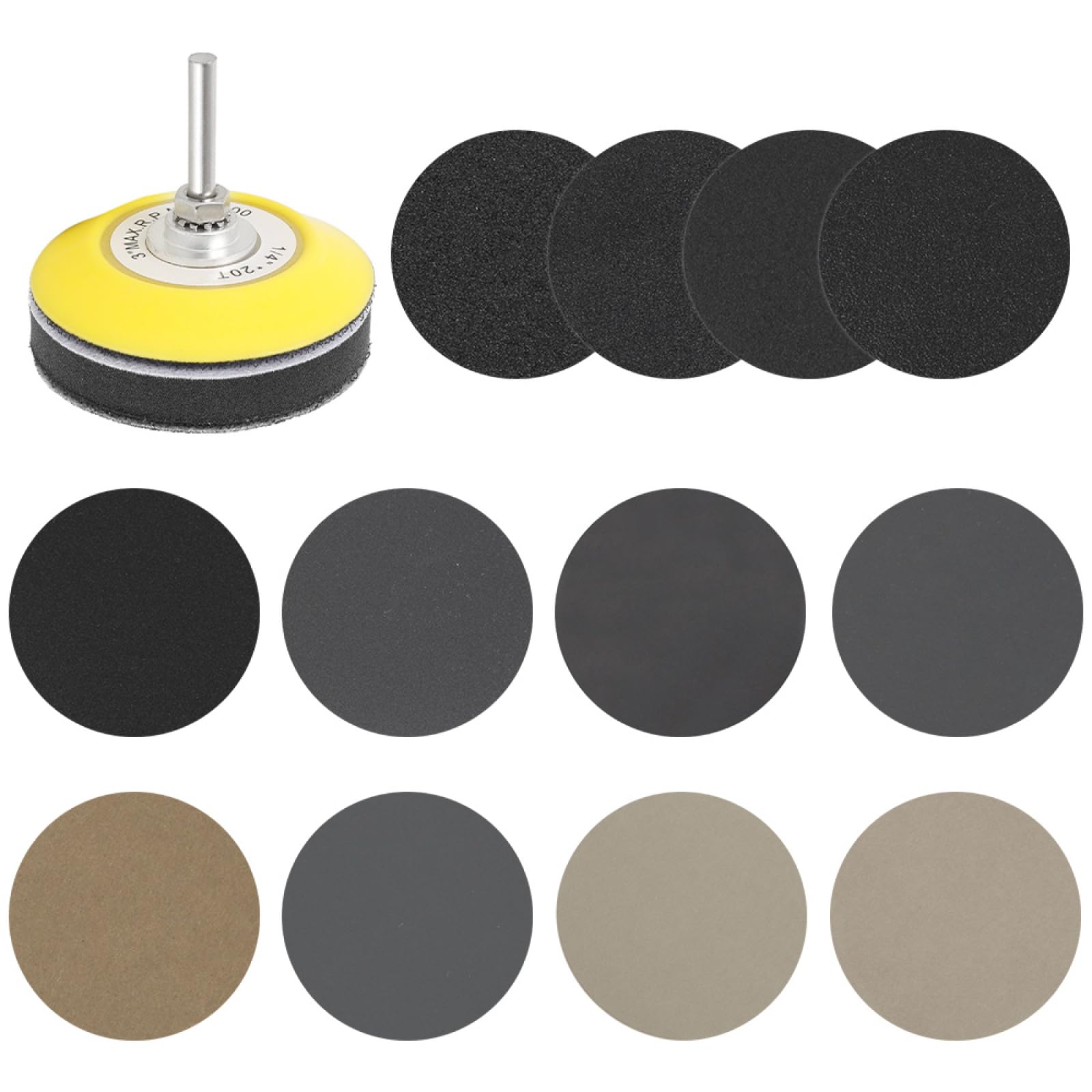 Papel De Lija De 3 Pulgadas Y 75mm, Disco Para Lijadora De Grano 80-3000, Discos De Lijado, Disco De Corte, Juego De Respaldo Para Pulir Herramientas Abrasivas De Limpieza,180 PCS 60-10000
