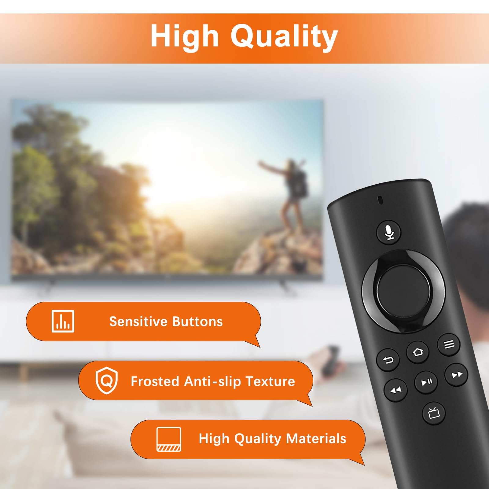 Telecomando Vocale Intelligente (2 Gen) per AMZ-Fire-TV-Stick (2nd Gen & 3rd Gen), Fires-TV-Lite & 4K & 4K Max, Fire-TV-Cube (2nd Gen & 3rd Gen)