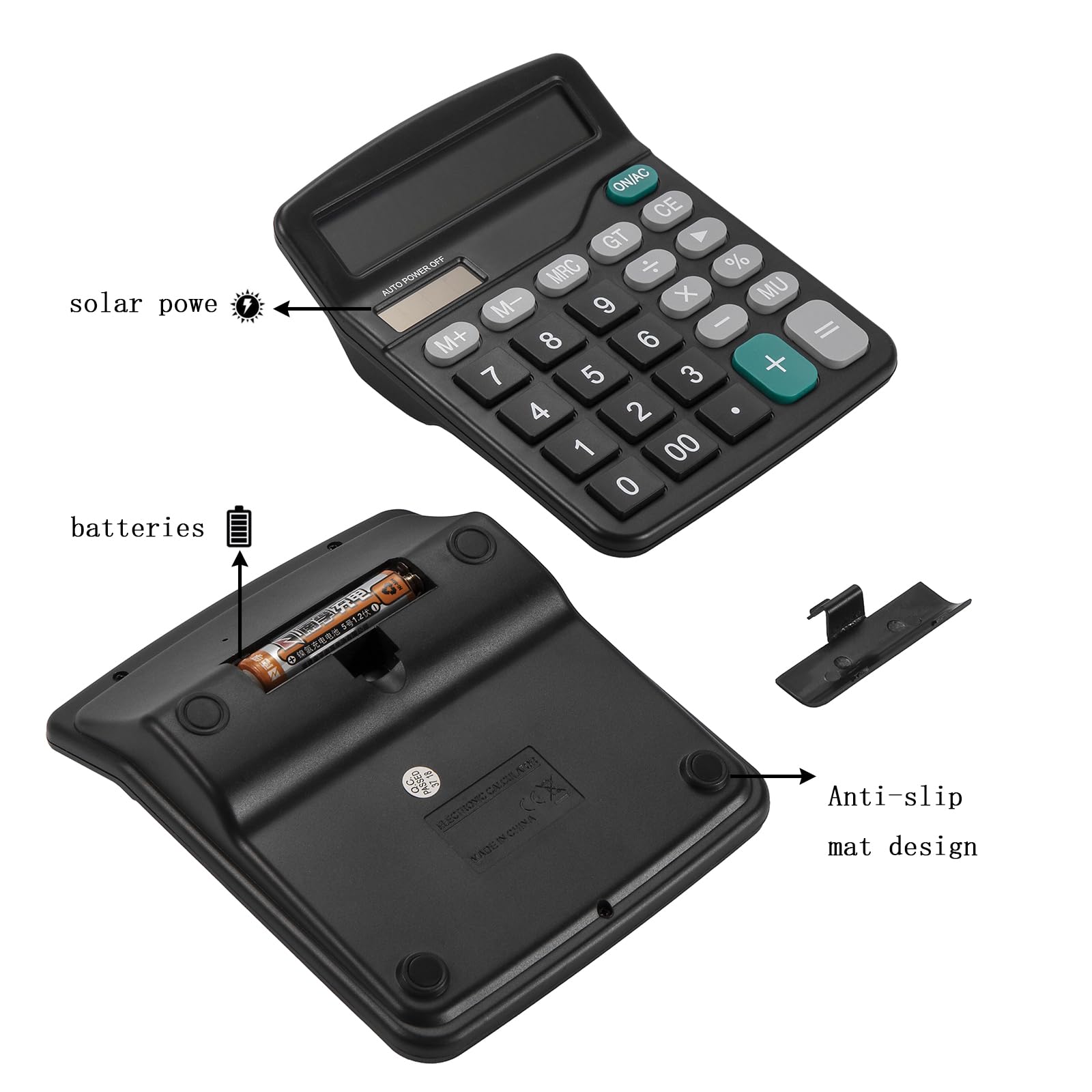 Grundig 46663 Professional / Desk Display Calculator, Battery, Solar Energy Driven, Tilted Display - View #8